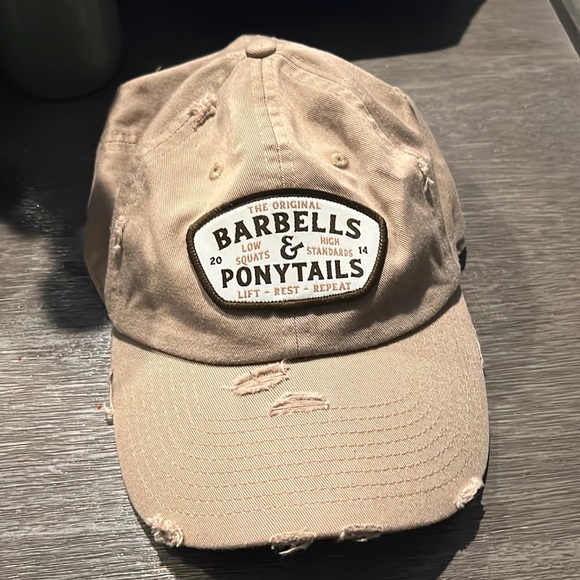 Accessories Barbells Ponytails Distress Adjustable Hat Poshmark
